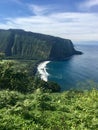 Panoramic view of Scenic cliffs and ocean at WaipiÃ¢â¬â¢o Valley on the Big Island of Hawaii